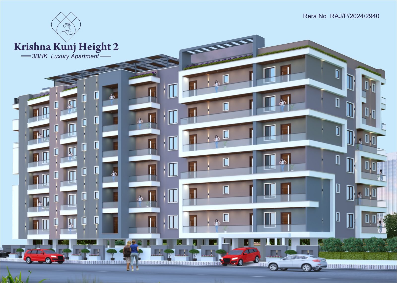 3BHK family apartment building exterior, Jaipur