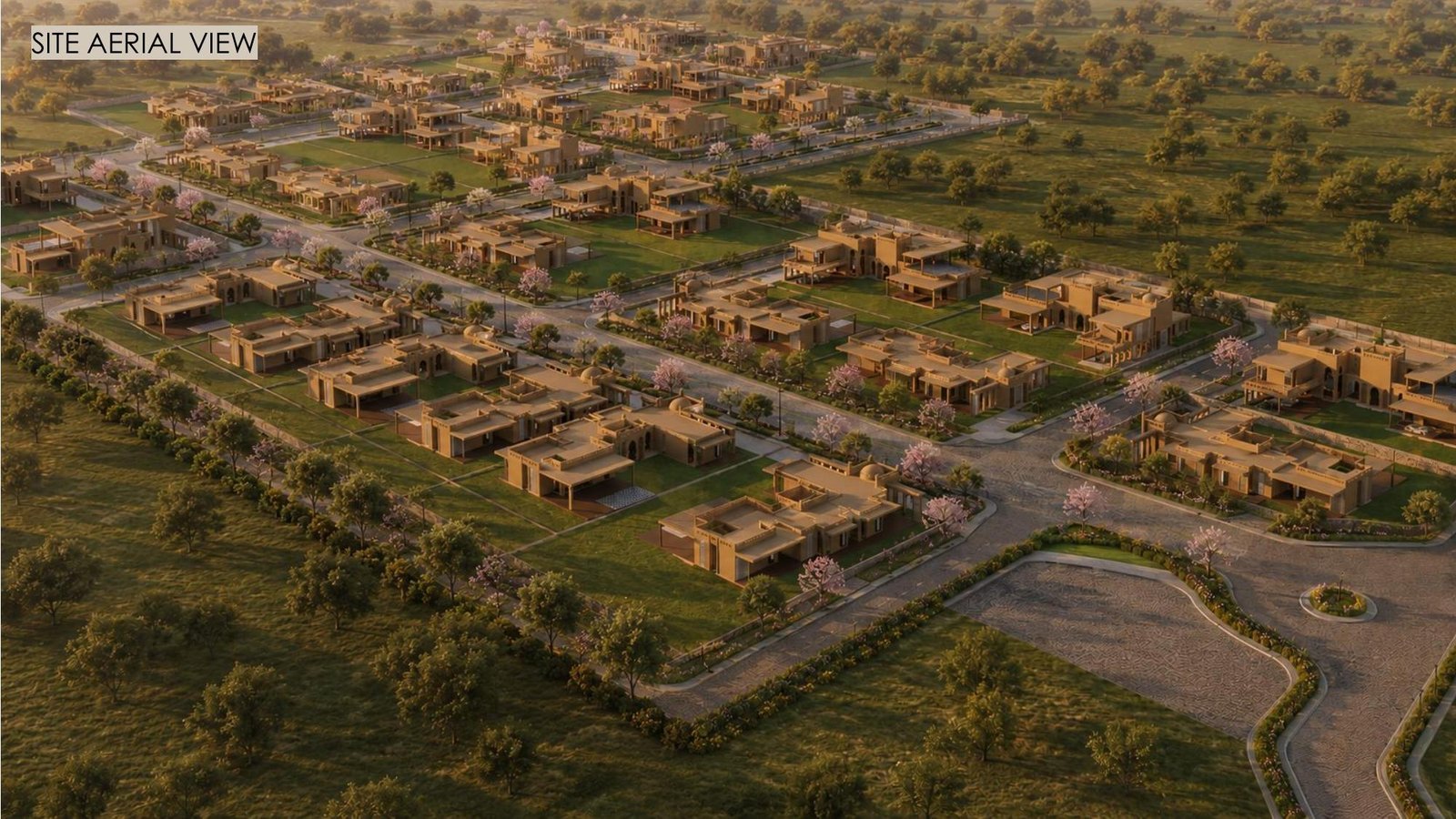 Aerial view of villa layout at The Mountain Life Farm